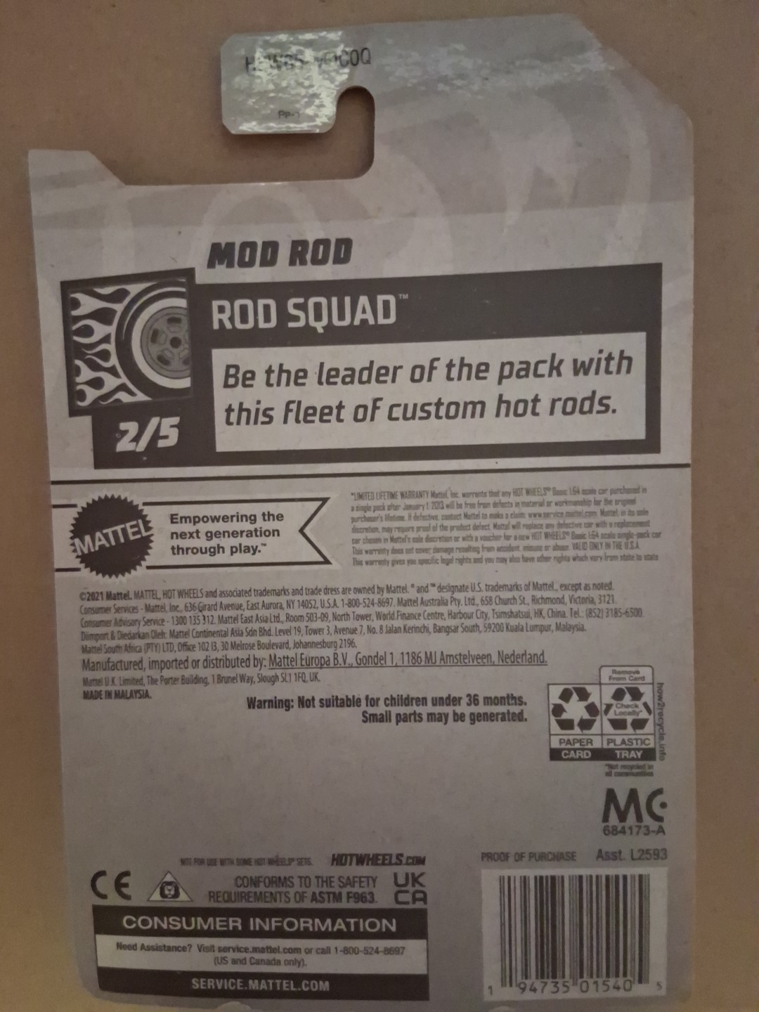 Hot Wheels Factory Fresh: Mod Rod 2/5 168/250 Rod Squad New SEALED