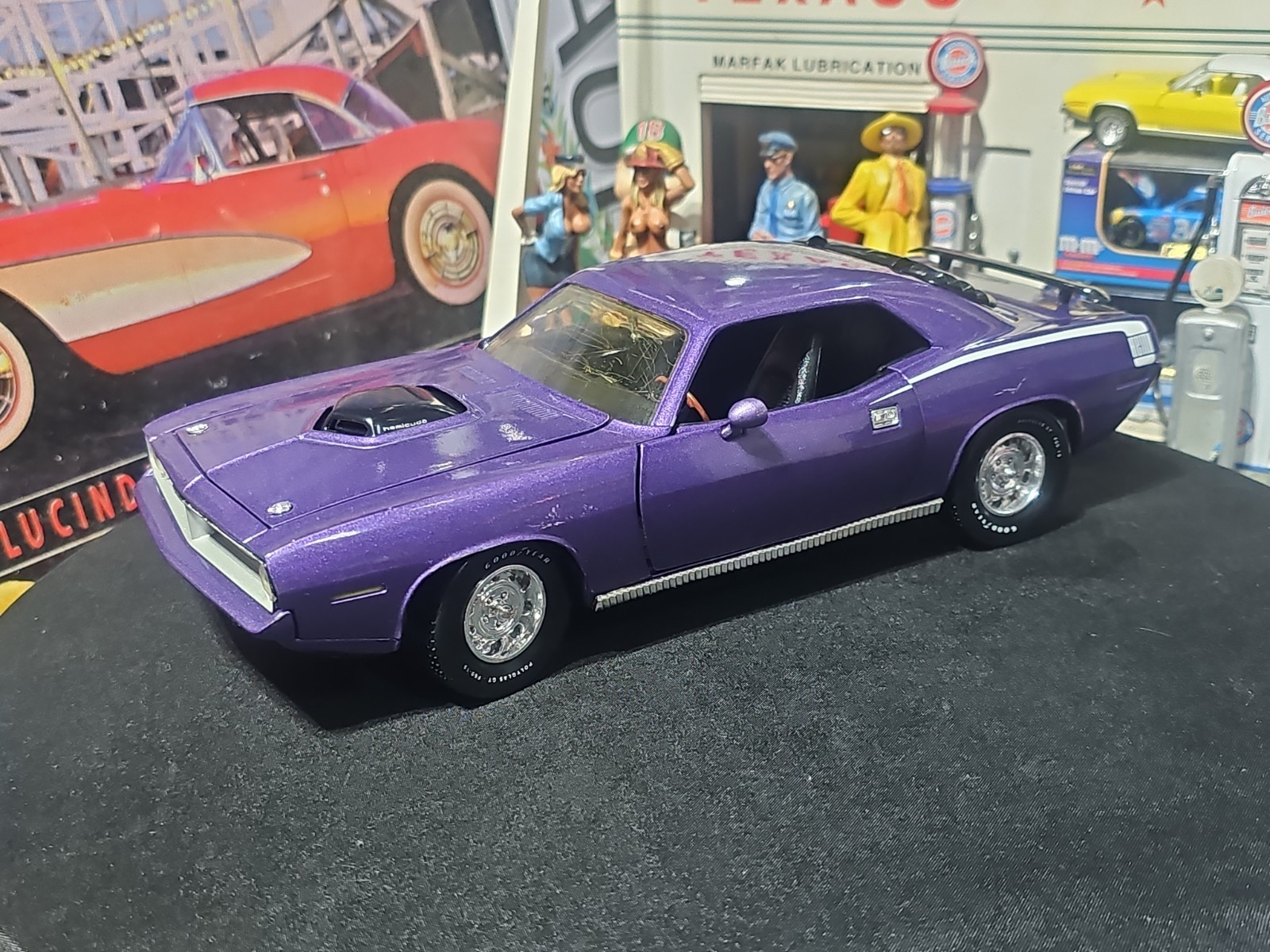 VINTAGE Ertl 1970 Plymouth Hemi Cuda Purple NICE CAR 🚗 READ 📚