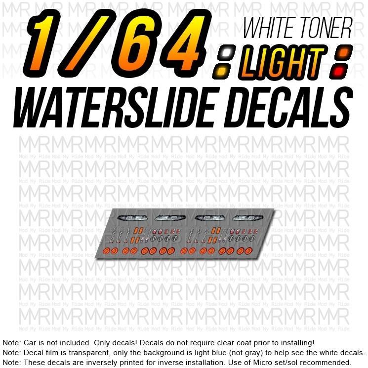 1/64 Scale NISSAN GTR R33 Head Tail Light WaterSlide Decals Custom for Hot