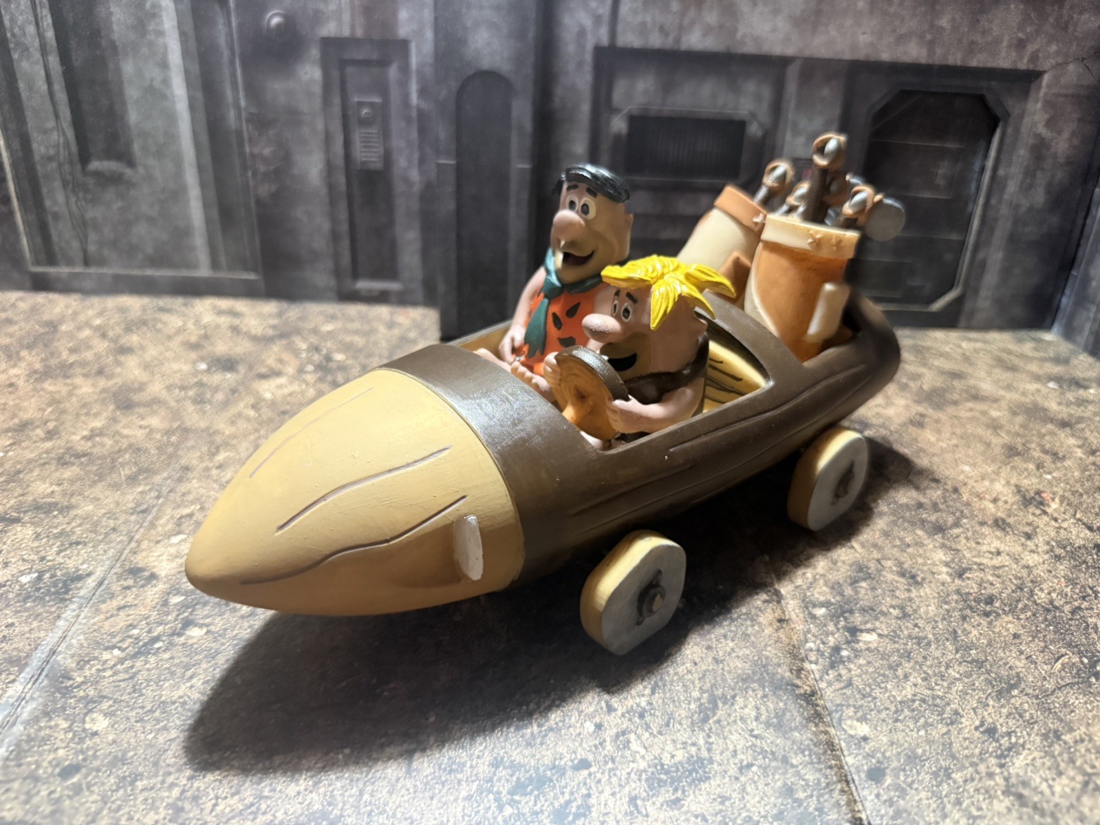 1/16 scale Barney Rubble and Fred Flintstones going golfing