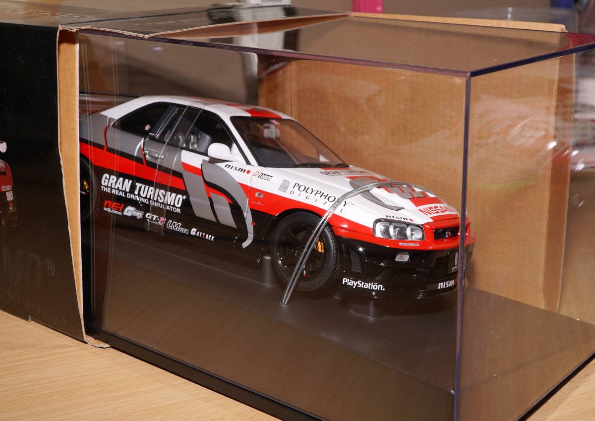 AUTOart 1/18 Gran Turismo NISMO GT-R R34 Display Case Collectible 13+ Used