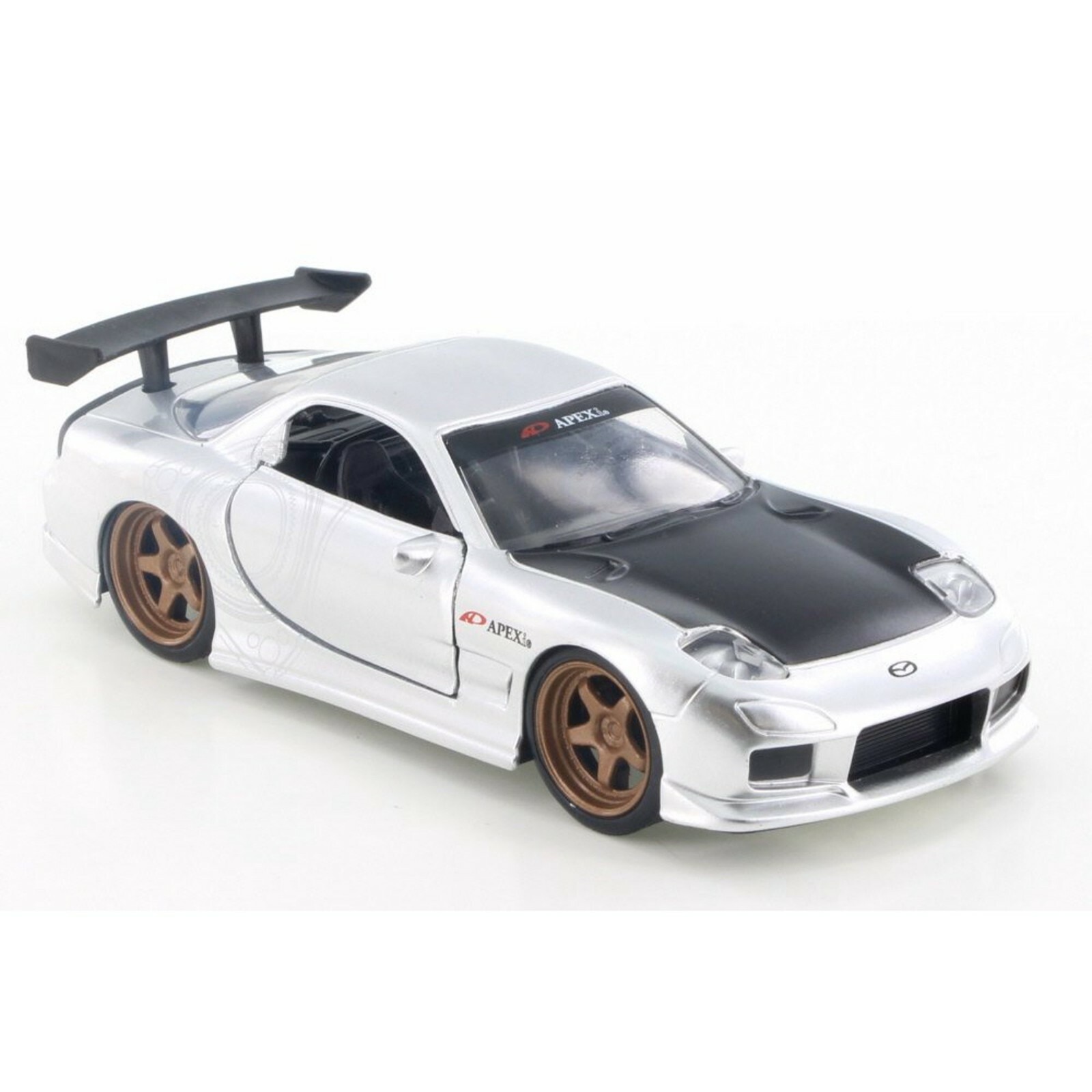 98563 1993 Mazda RX-7 Hard Top, silver Jada – 1/32 Scale Diecast Model Toy Car
