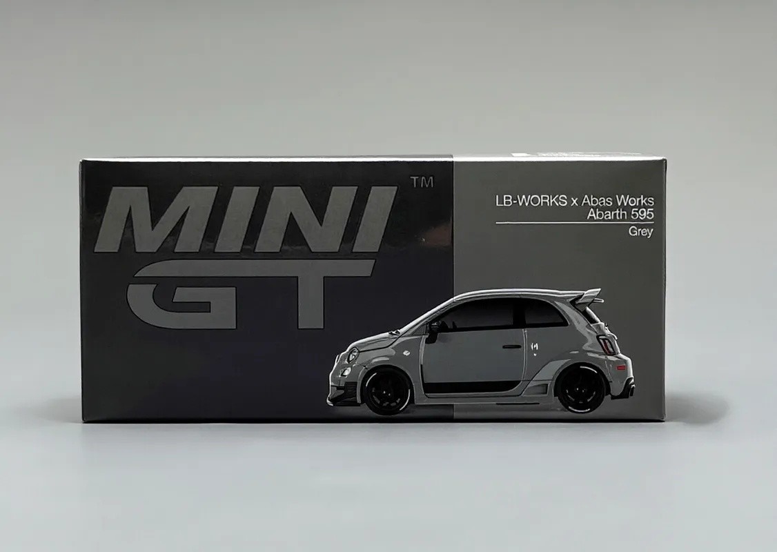 MINIGT 1:64 Gray Abarth 595 LB Works ABAS Sports Model Diecast Metal Car