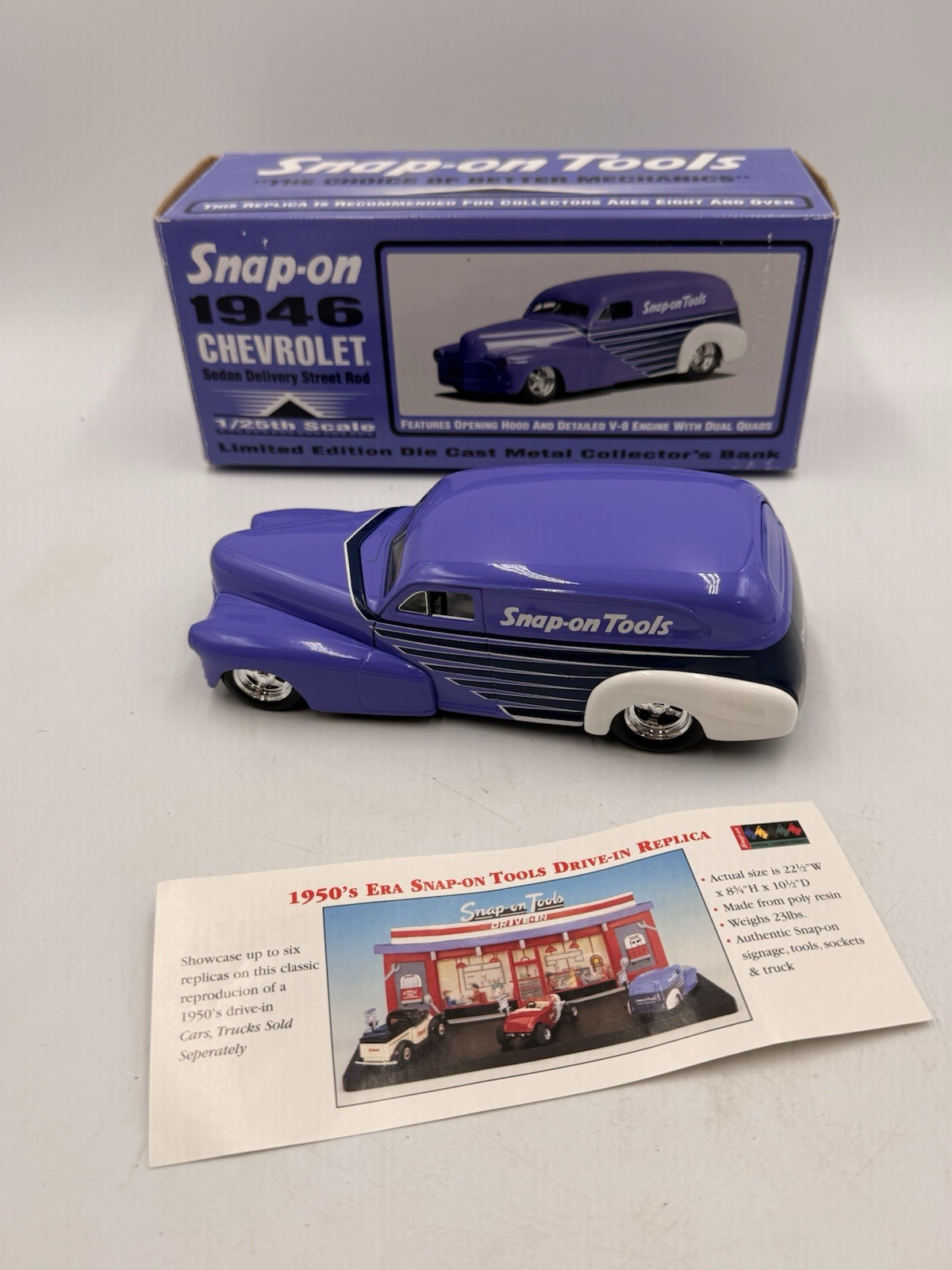 Snap-On Tools 1946 Chevrolet Street Rod Die Cast Bank 1:25 Scale in Box New