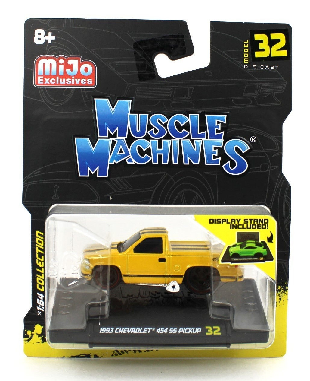 2024 Maisto 1:64 *MUSCLE MACHINES #32* YELLOW 1993 Chevrolet 454 SS Pickup NIP!