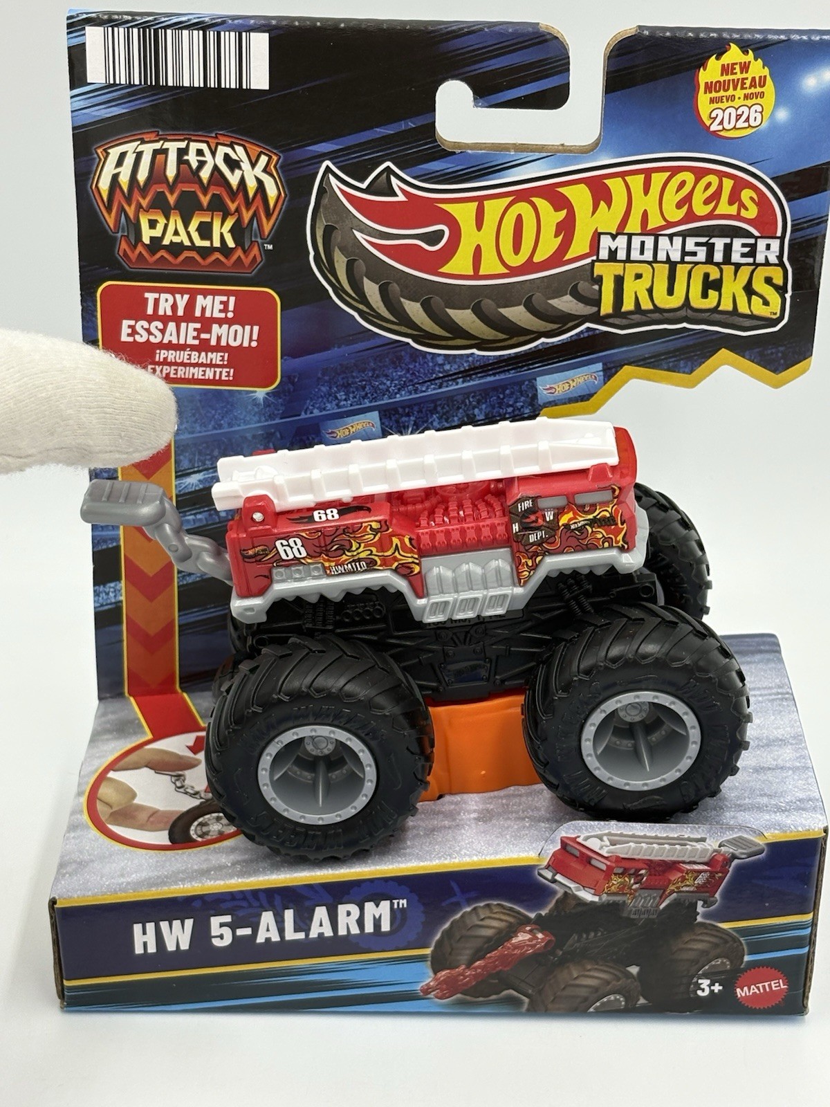 2026 Hot Wheels Monster Trucks Attack Pack HW 5-Alarm Red Fire Truck