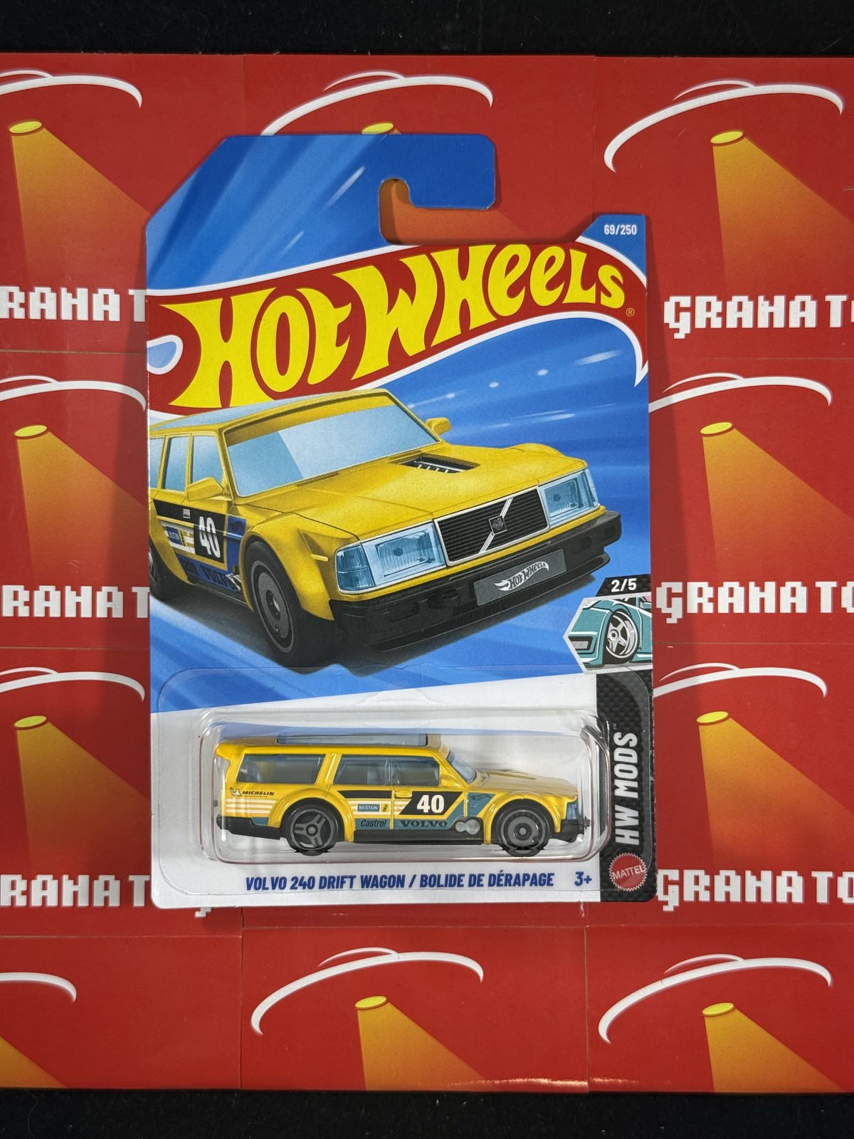 Volvo 240 Drift Wagon #69 Yellow 2/5 Mods 2026 Hot Wheels Mix L