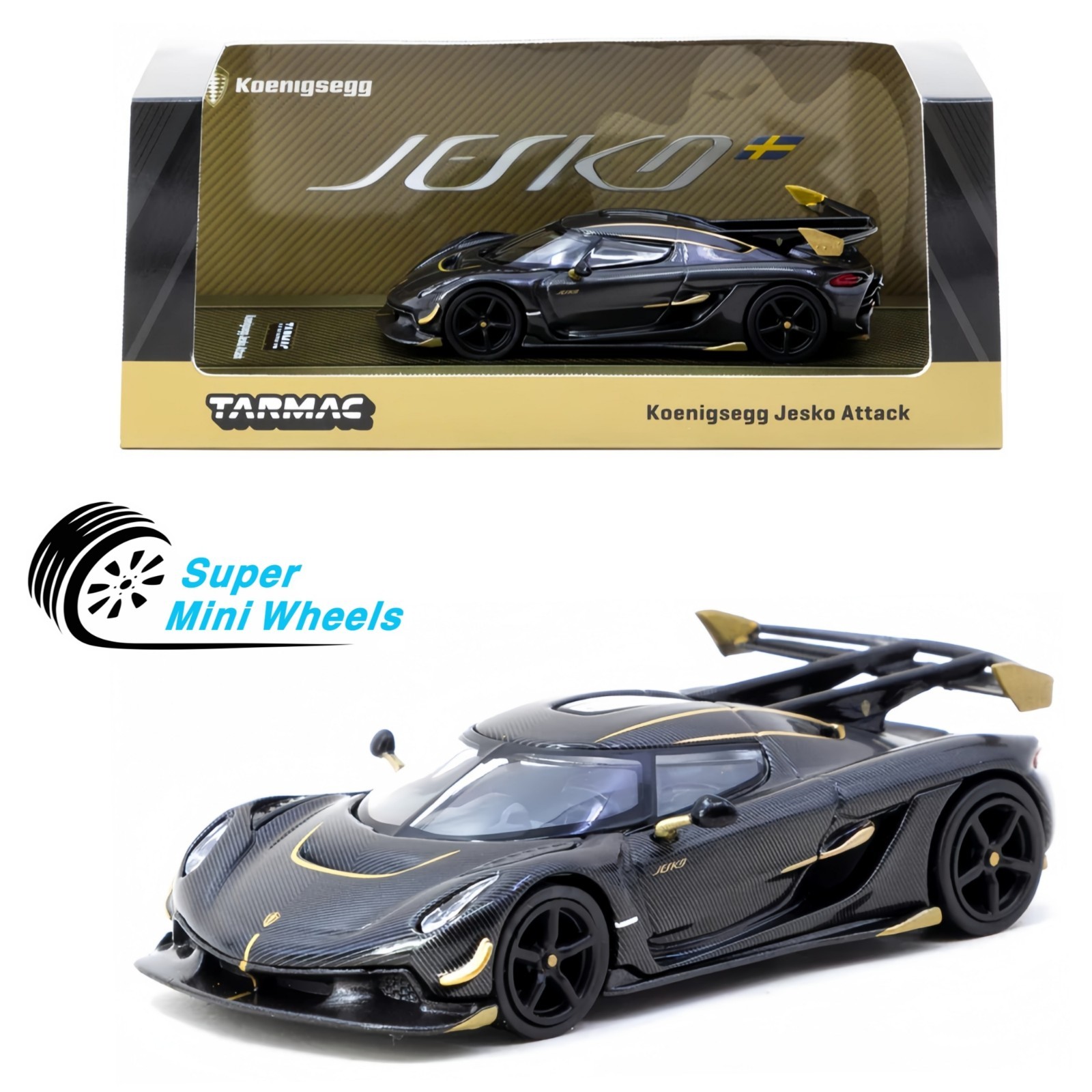 Tarmac Works Koenigsegg Jesko Attack Black Carbon Fiber HK Toy Car Salon 2025