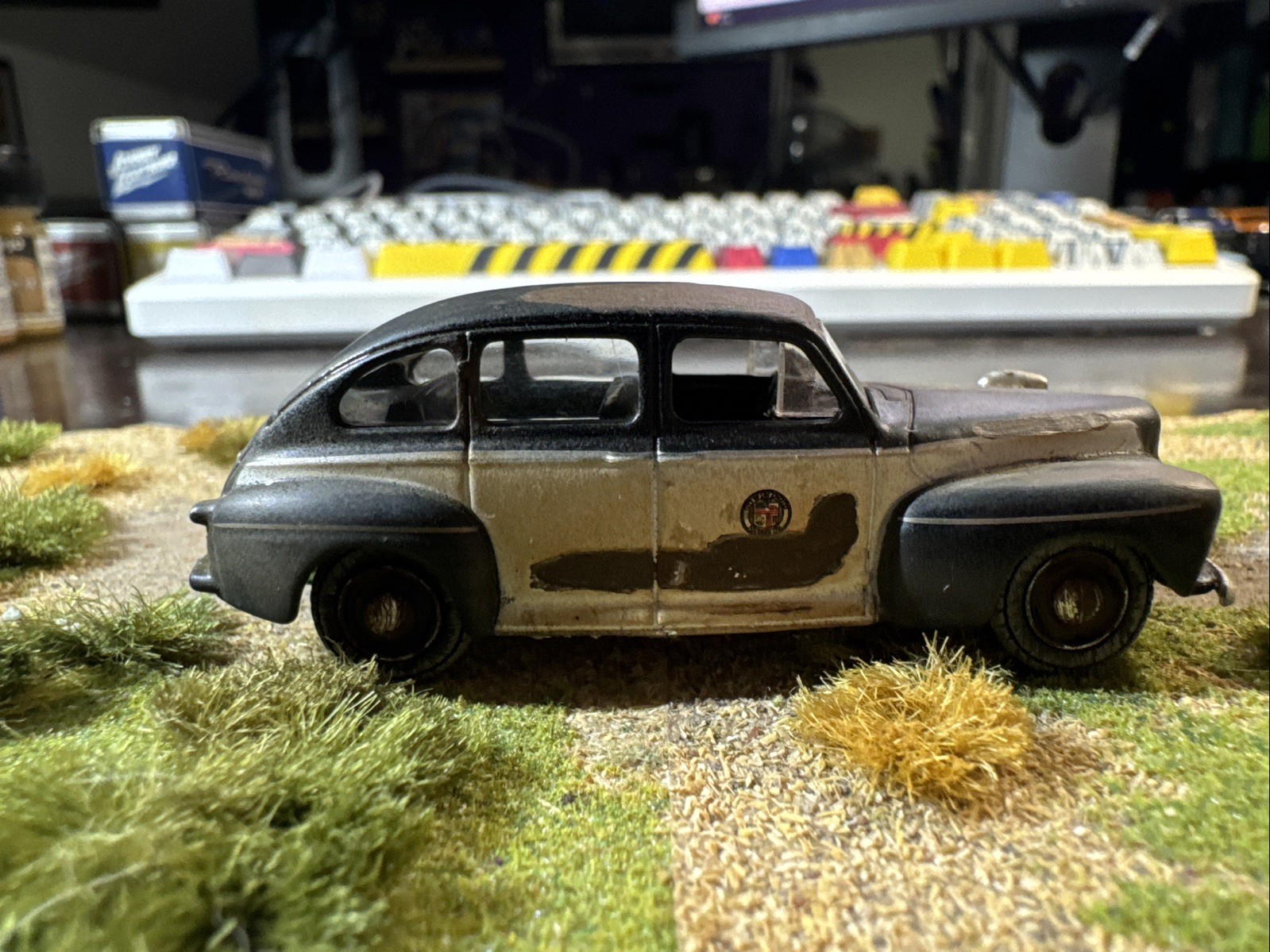 1947 Ford Sedan Police Car. Weathered Rusted Junkyard Barn Find.