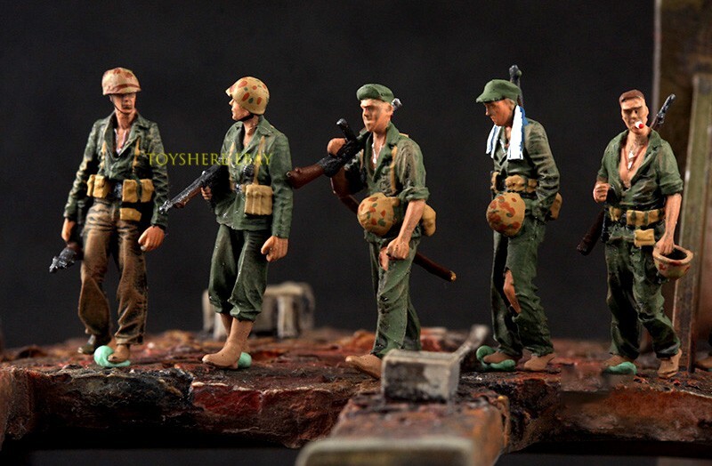 Miniature 1/72 tank soldiers figures US Troops in Saipan Battle Pacific War 9+1