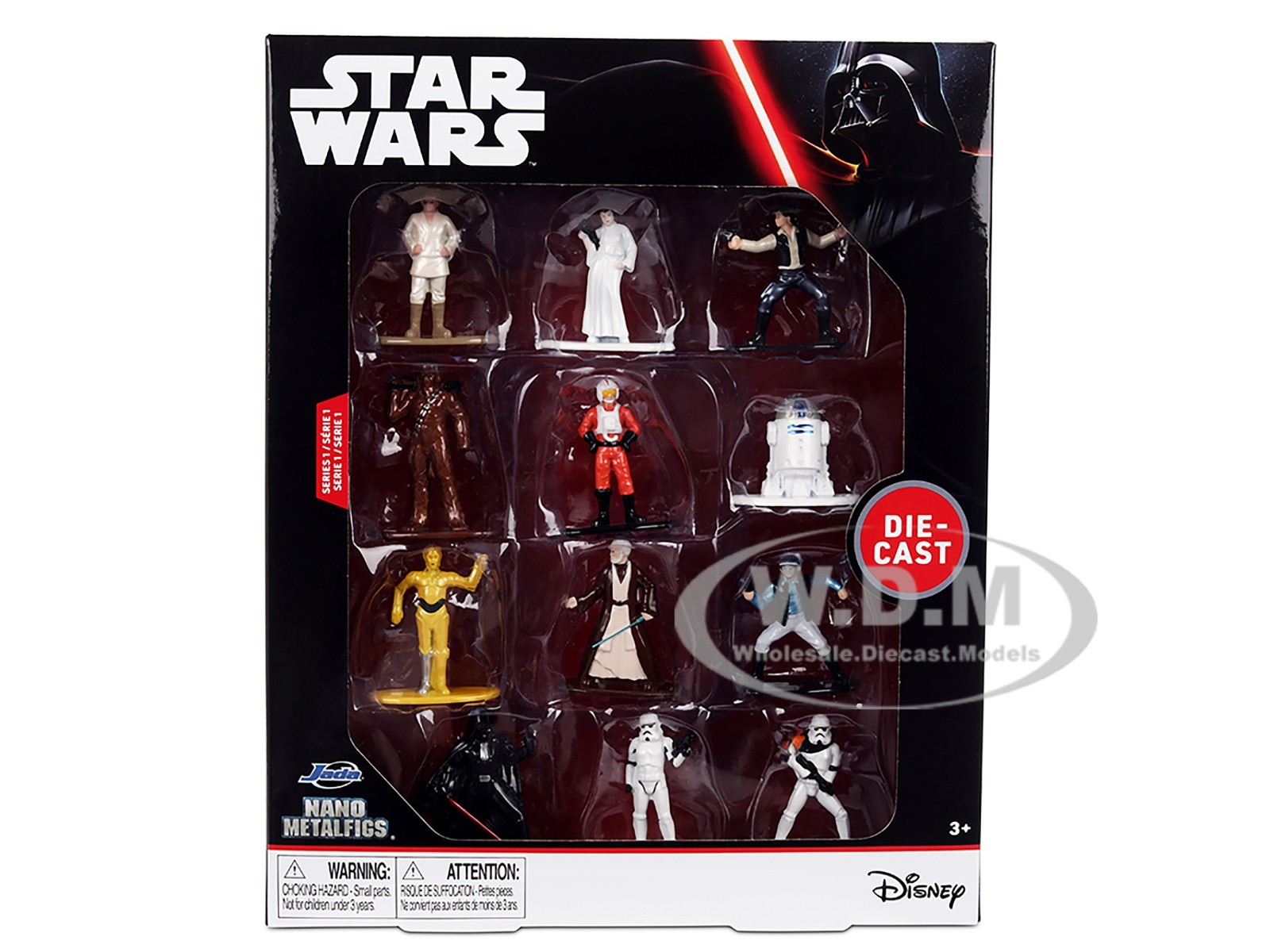 SET OF 12 DIECAST FIGURES “STAR WARS” NANO METALFIGS BY JADA 37360