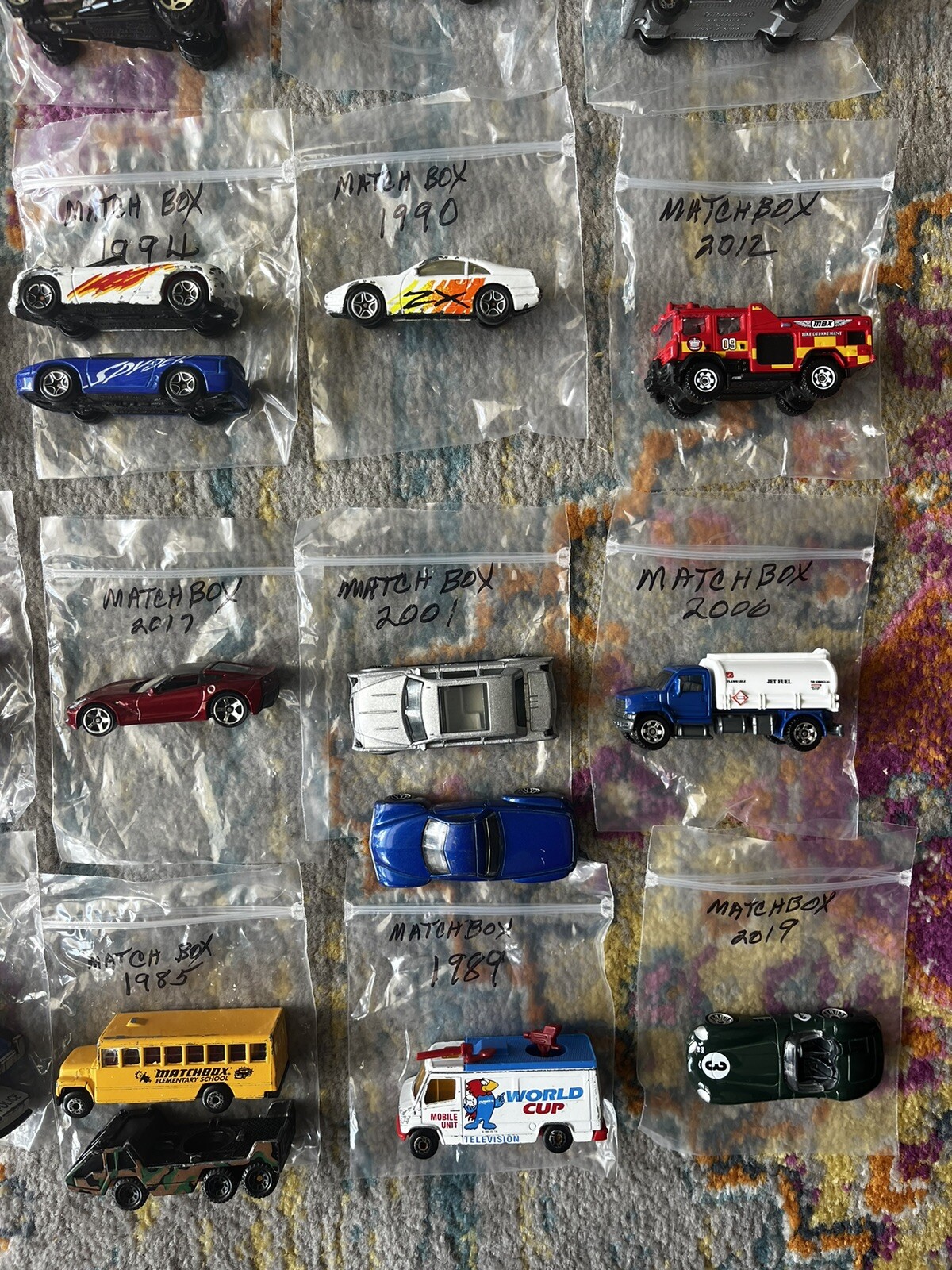 Lot of 34 Matchbox Die cast And Plastic Cars 1977-2020
