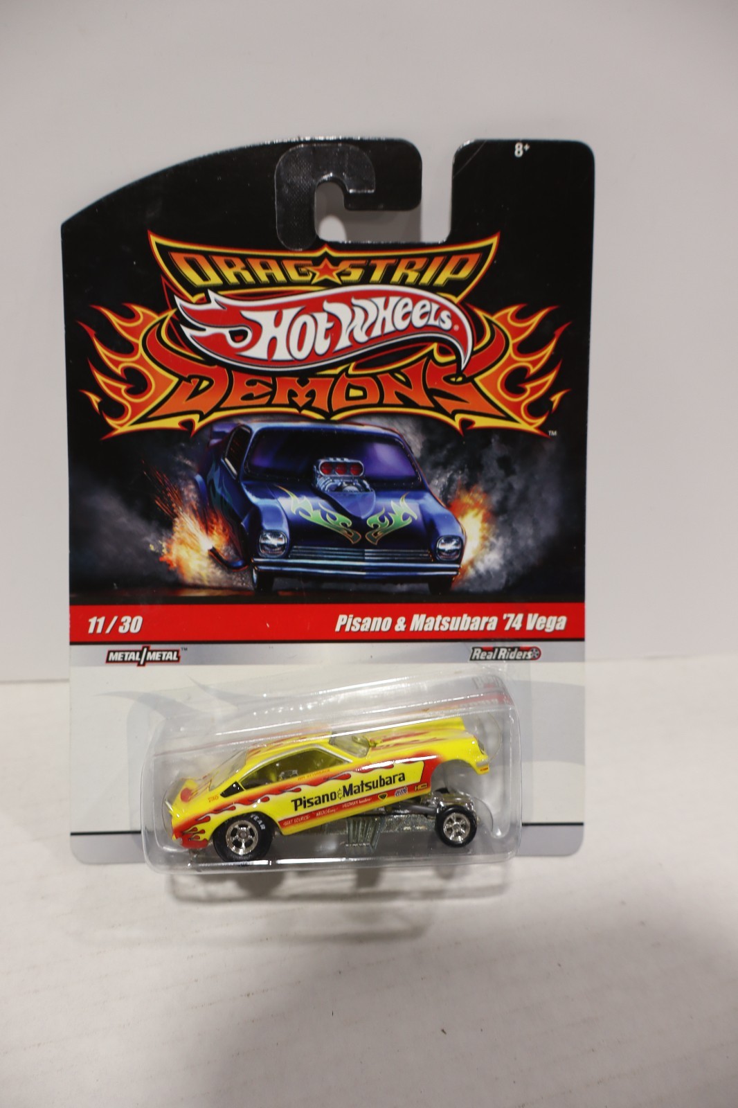 2009 Hot Wheels Drag Strip Demons Pisano & Matsubara Yellow 74 Vega Funny Car#11
