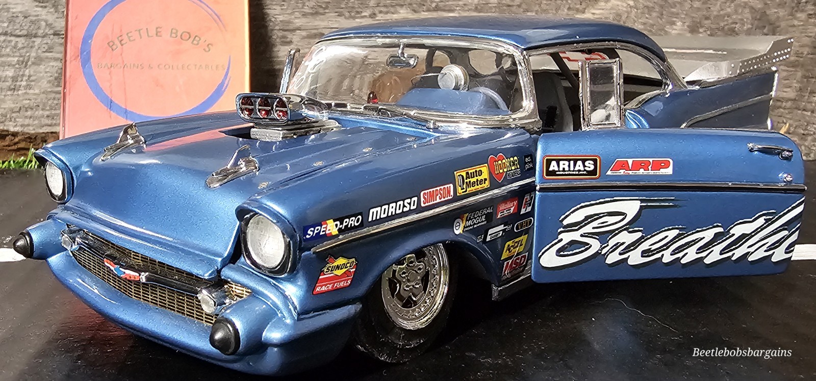 Danbury Mint 1957 Chevy Bel Air Pro Street Super Comp Dragster “Breathless” 1:24