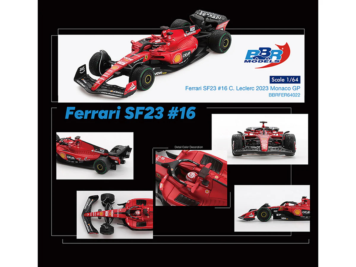 Ferrari SF-23 #16 Charles Leclerc Formula One F1 “Monaco GP” (2023) 1/64 Diecas