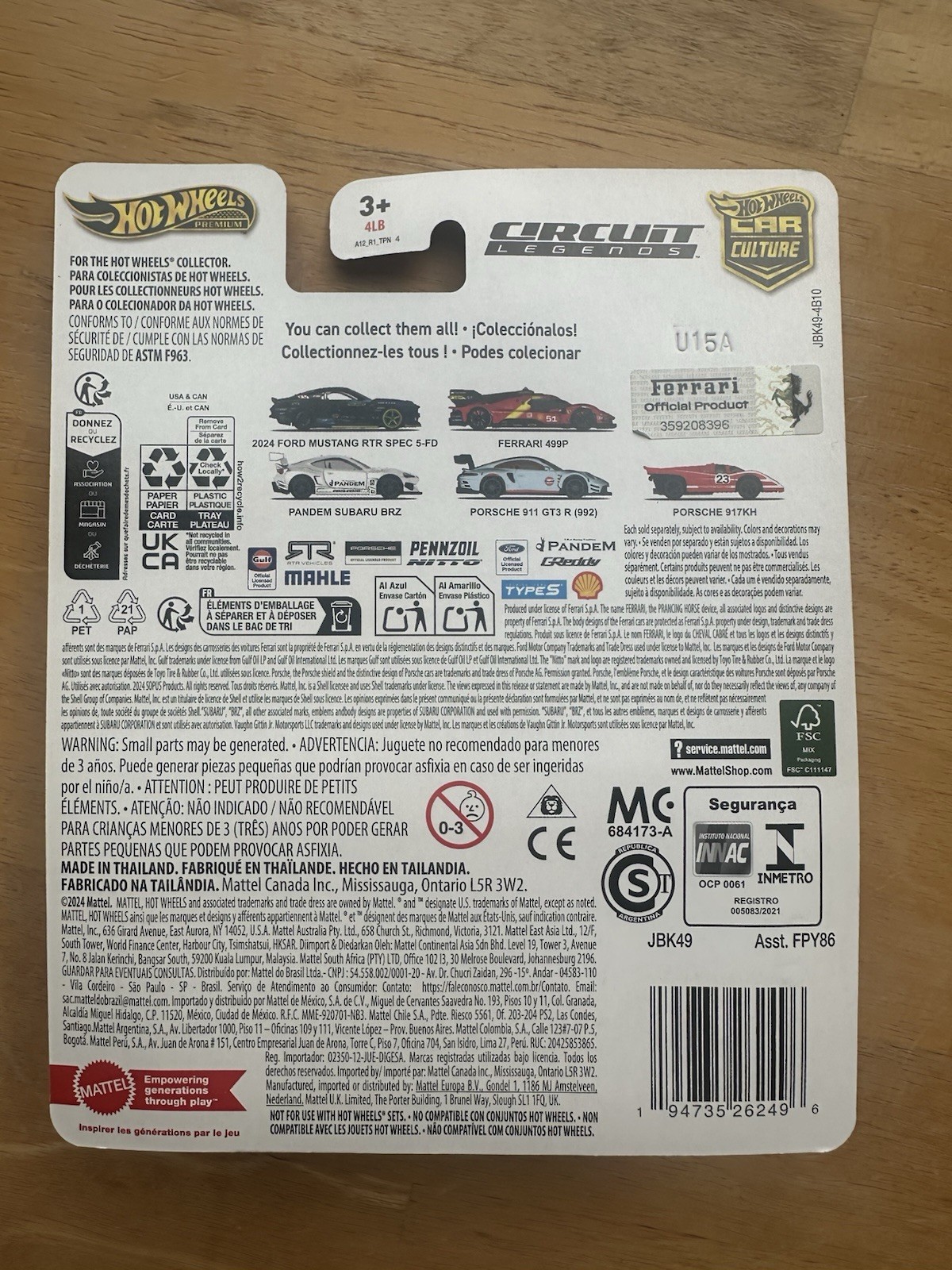 Hot Wheels Premium Car Culture 2025 Circuit Legends Ferrari 499P 2/5 New