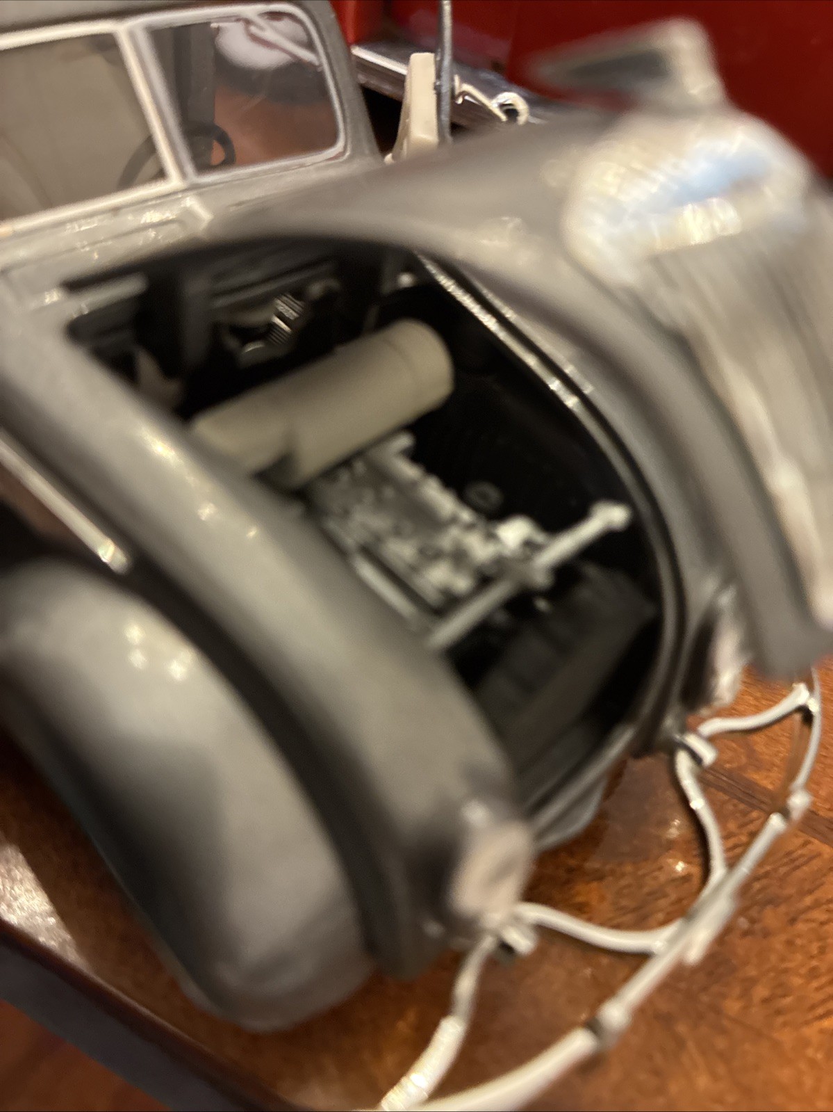 1933 Chrysler Airflow Gray Diecast Car EST 1/34 ( Length 6.5”)