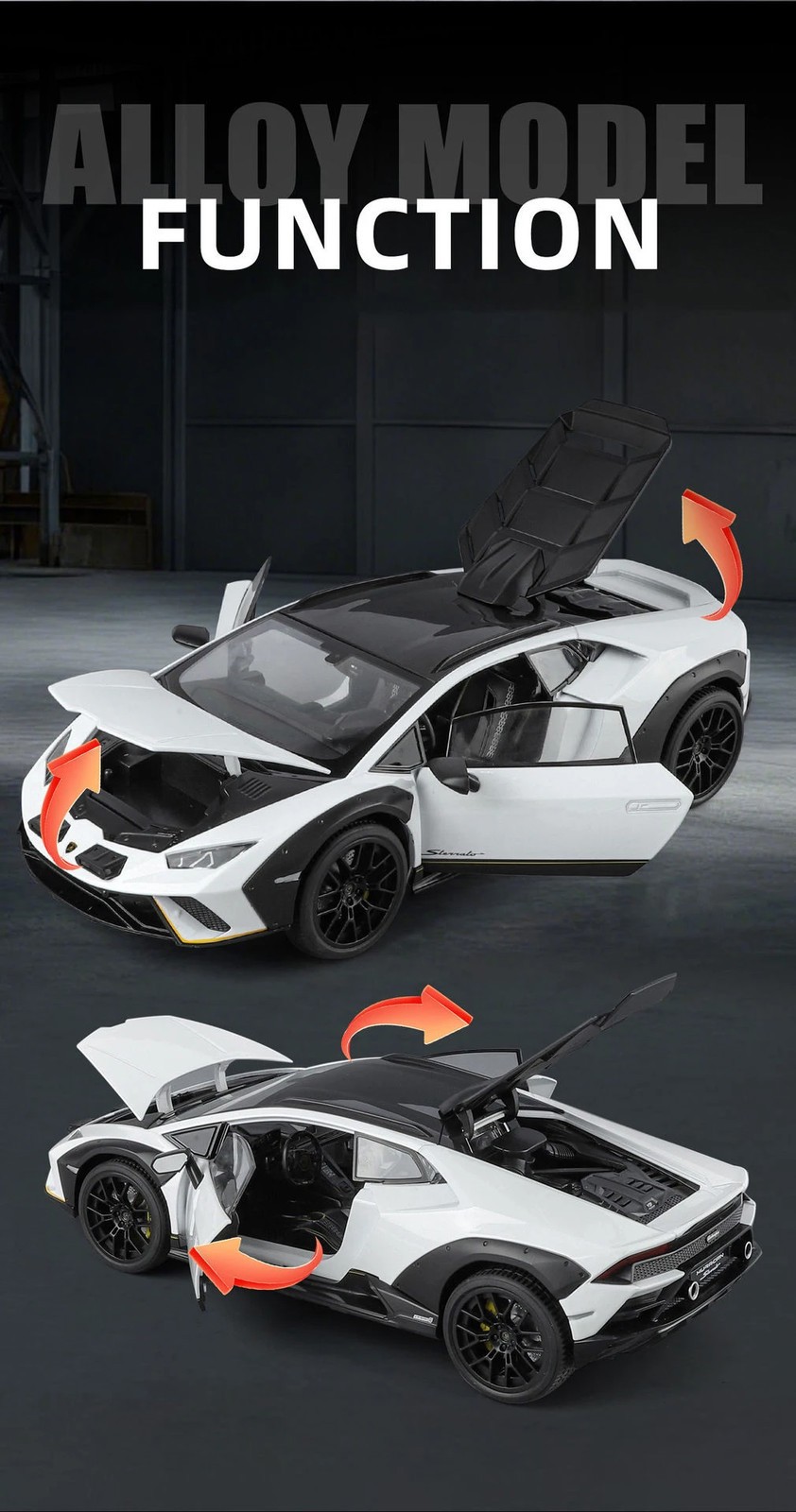 1:18 Lamborghini Huracan Sterrato Alloy Sports Car Model Diecast Metal Track Rac