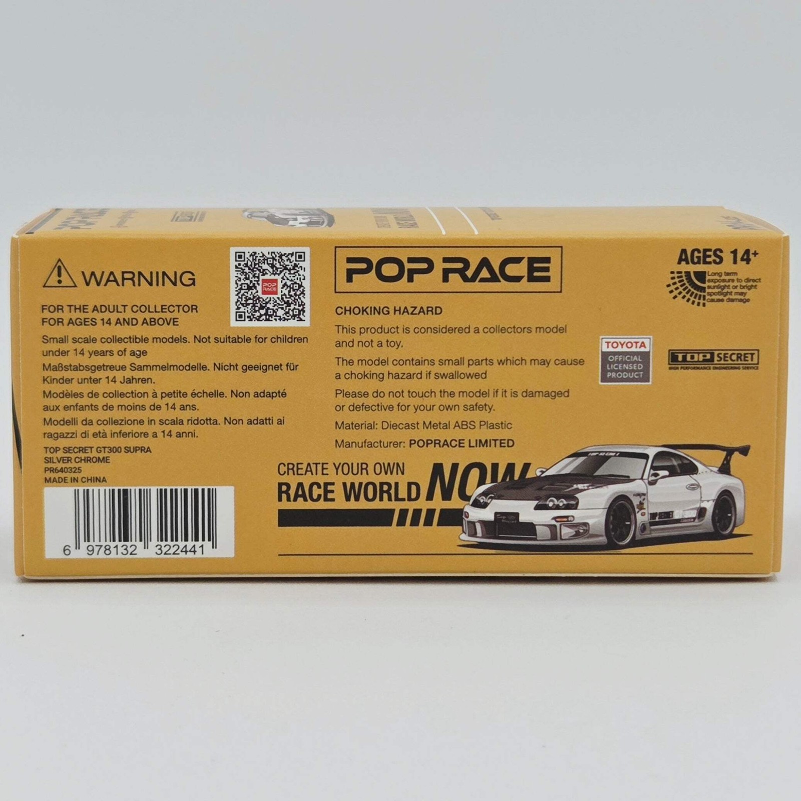 Pop Race Top Secret Toyota GT300 Supra – 1:64, Silver Chrome (2026)