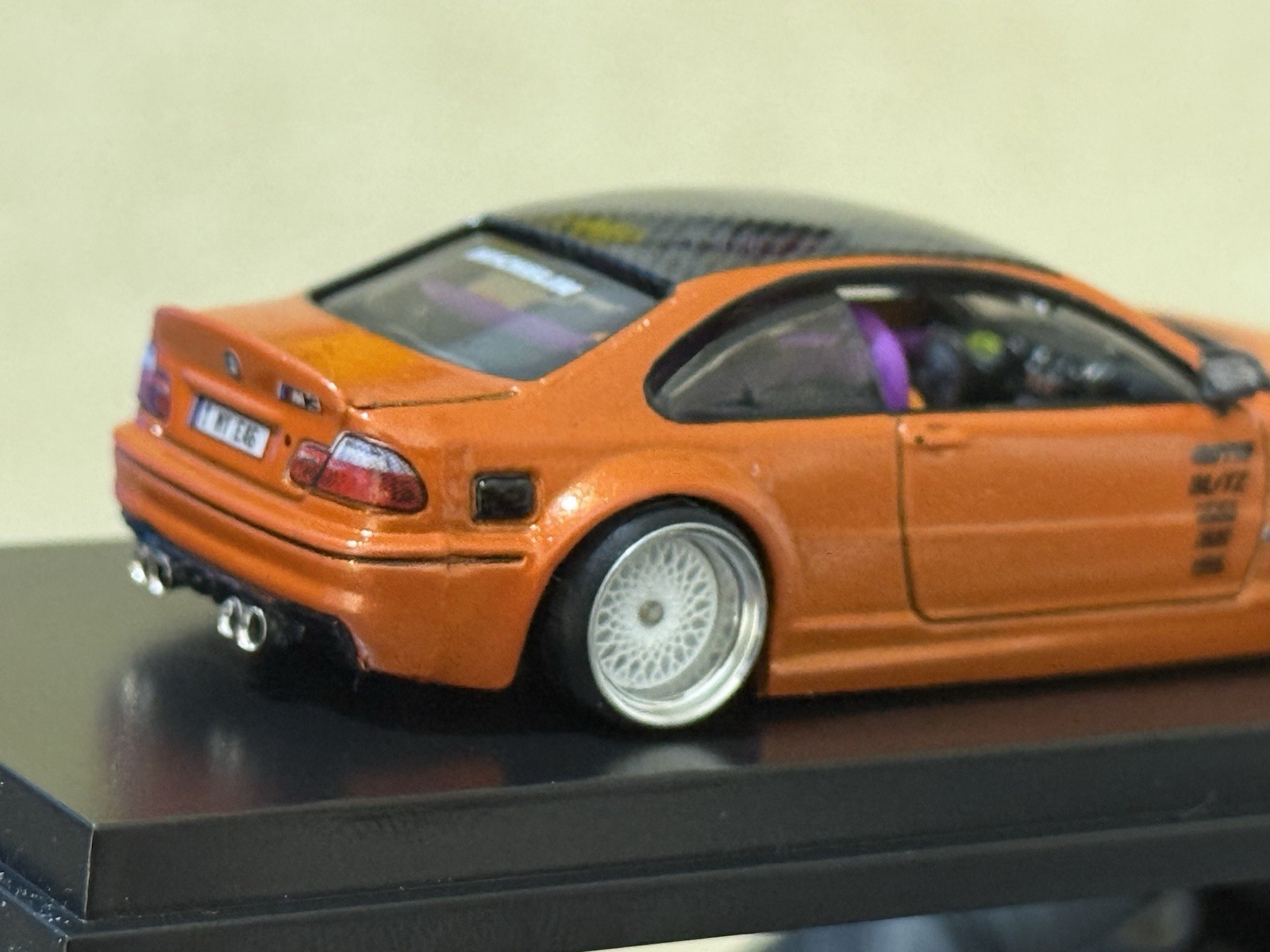 Hot Wheels BMW M3 E46 1:64 Custom Orange/Black Metal Diecast Car Ltd Ed