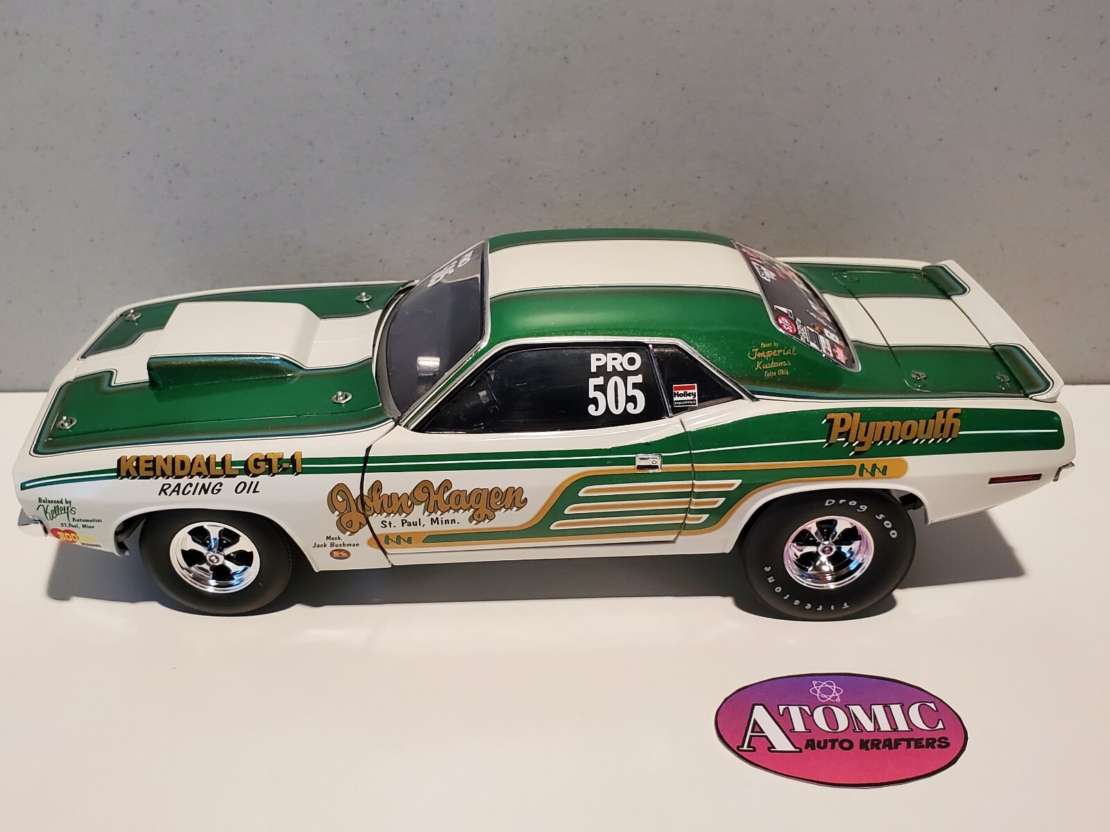 1:18 JOHN HAGEN 1968 SS/B & 1970 PRO STOCK CUDA 2 car set, Free Shipping