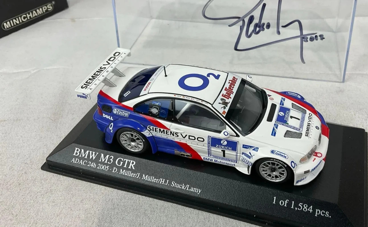 1/43 Minichamps 2005 BMW M3 GTR 24H Nurburgring SIGNED HJ STUCK DIRK MULLER LAMY