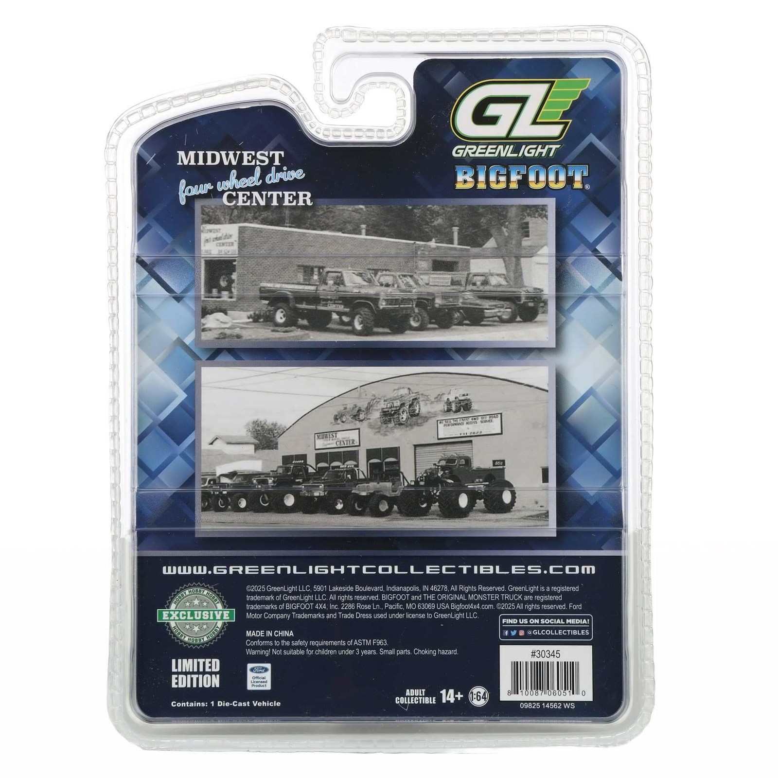 Greenlight 1/64 1974 Ford F-250 with Camper Shell Midwest 4WD Center 30345