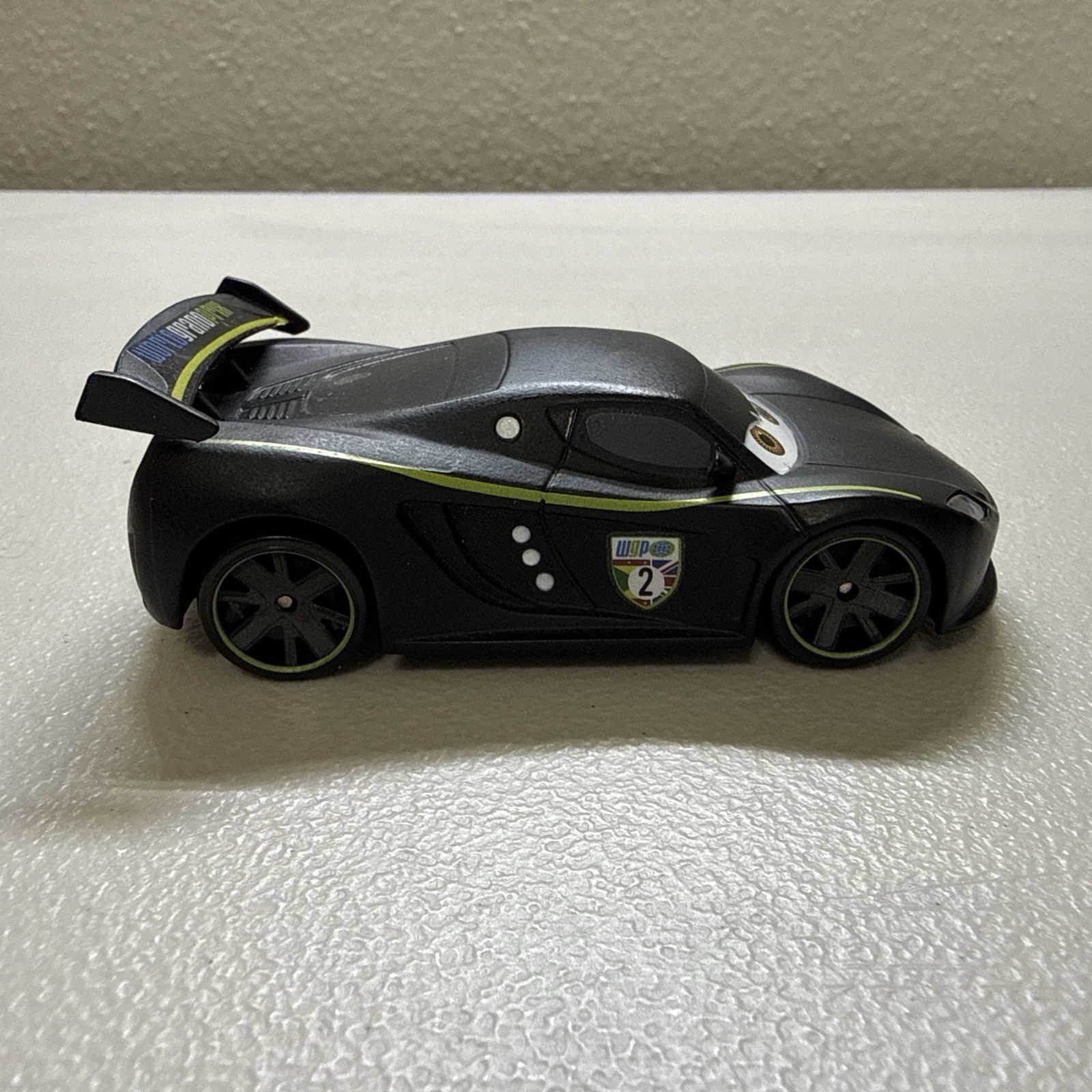 Disney Pixar Cars Lewis Hamilton Diecast Car Mattel Black And Yellow