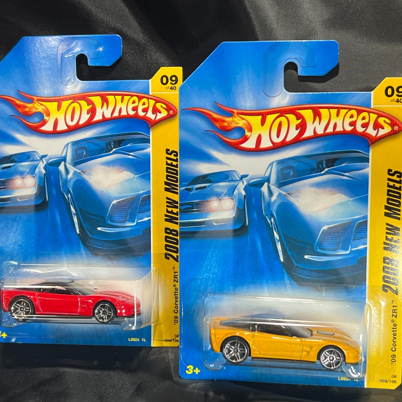 Hot Wheels 2008 New Models ’09 Corvette ZR1 Red & Yellow 1:64 Scale Diecast Cars