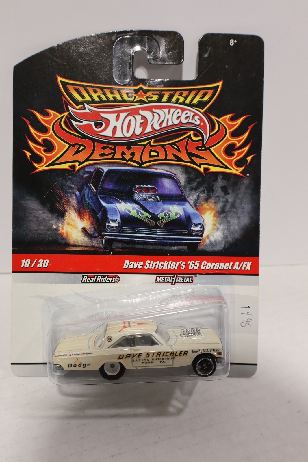 Hot Wheels Drag Strip Demons Dave Strickler’s ’65 Coronet A/FX CARD WEAR READ
