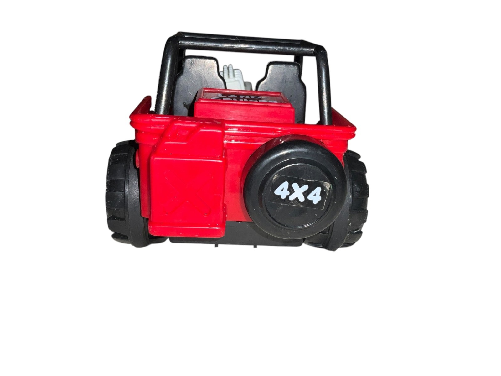 Vintage Red Toyota Land Cruiser Toy 4×4 Off-Road Truck Plastic Push Toy or Displ