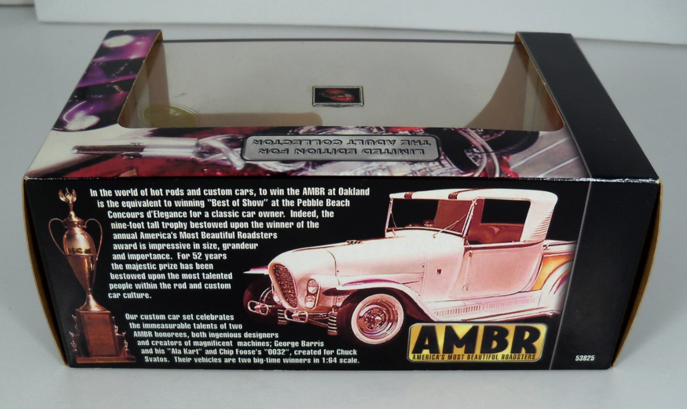 100% Hot Wheels Limited Ed. AMBR Chip Foose 0032 and George Barris Ala Kart 1/64