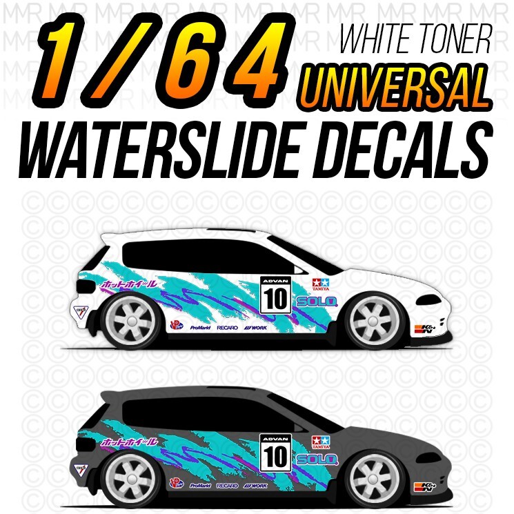 1/64 Scale SOLO CUPS Custom White Toner Universal WaterSlide Decal for Hot Wheel