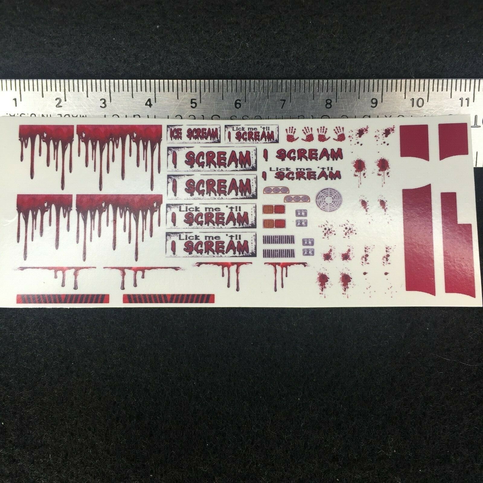 Clear 1:64 Waterslide decal Hot Wheels Ice Cream Truck Quick Bite I SCREAM