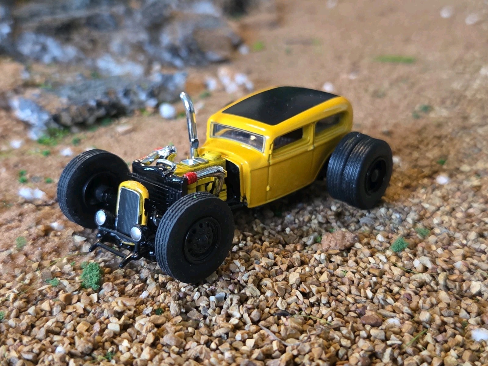 Custom 1:64 street Rat Rod lowered hot FORD chopped panel paddy wagon HotWheels