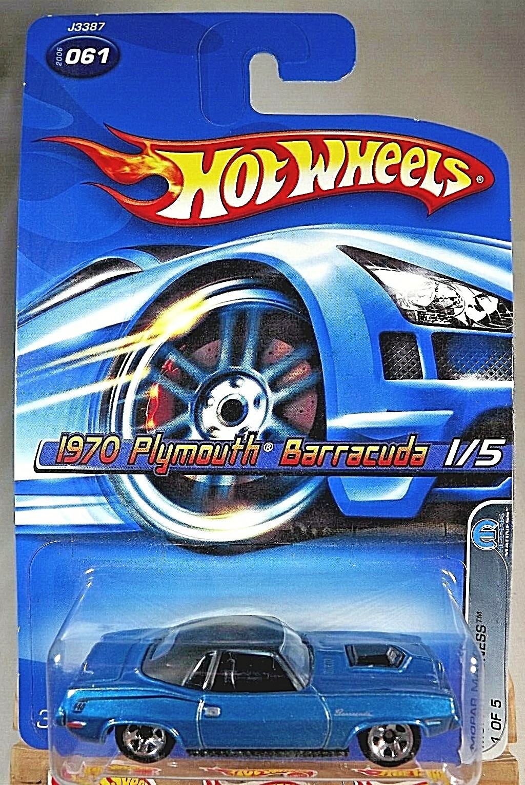 2006 Hot Wheels #61 Mopar Madness 1/5 70 PLYMOUTH BARRACUDA Blue Variant w-Tampo