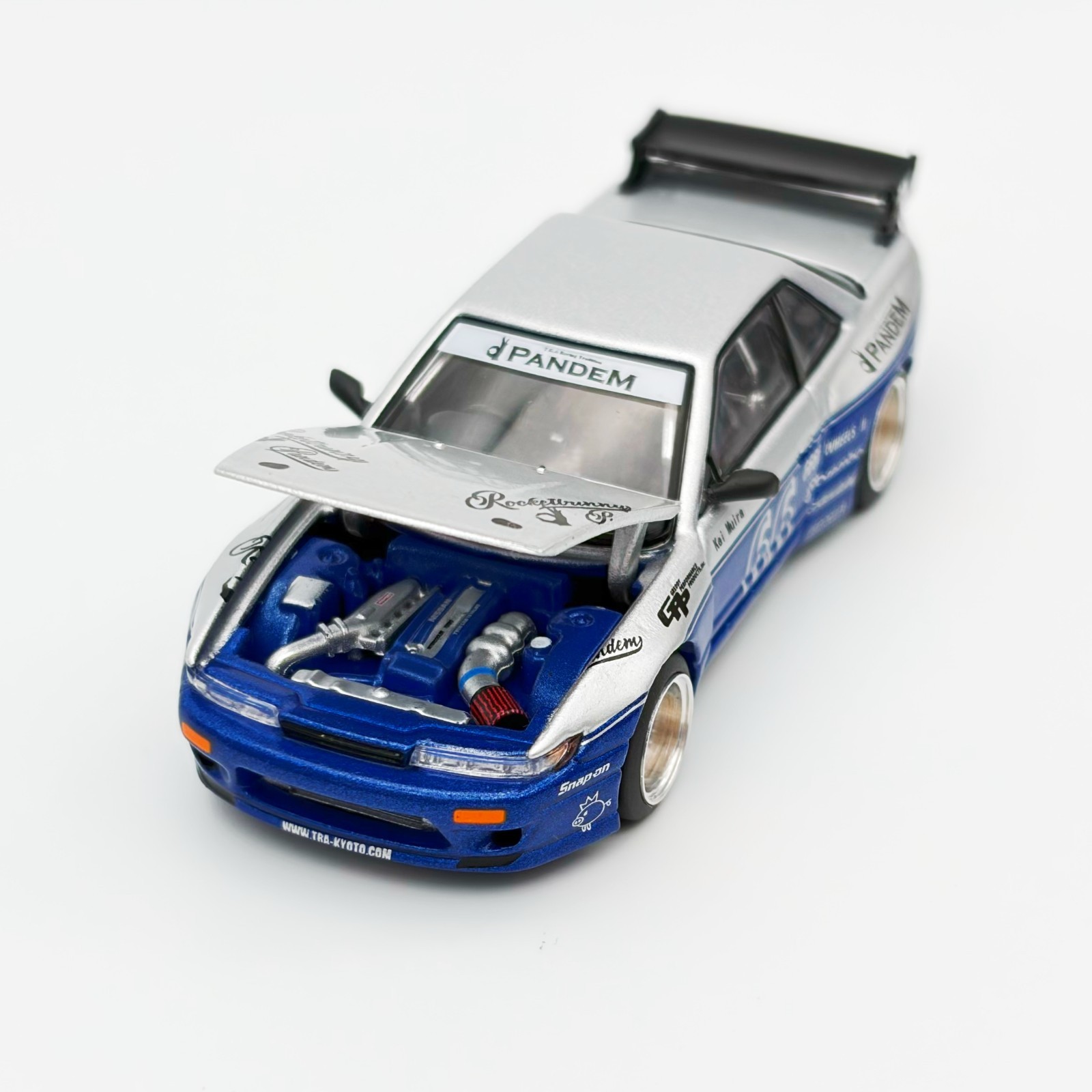 Pop Race 1:64 Nissan Silvia Pandem S13 Moontech Blue #264