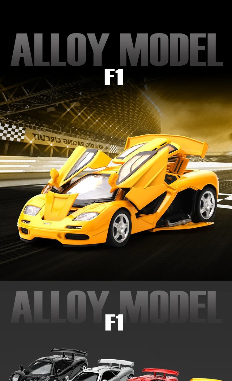 1:32 McLaren F1 Alloy Sports Car Model with Base Children’s Toy Car Collection