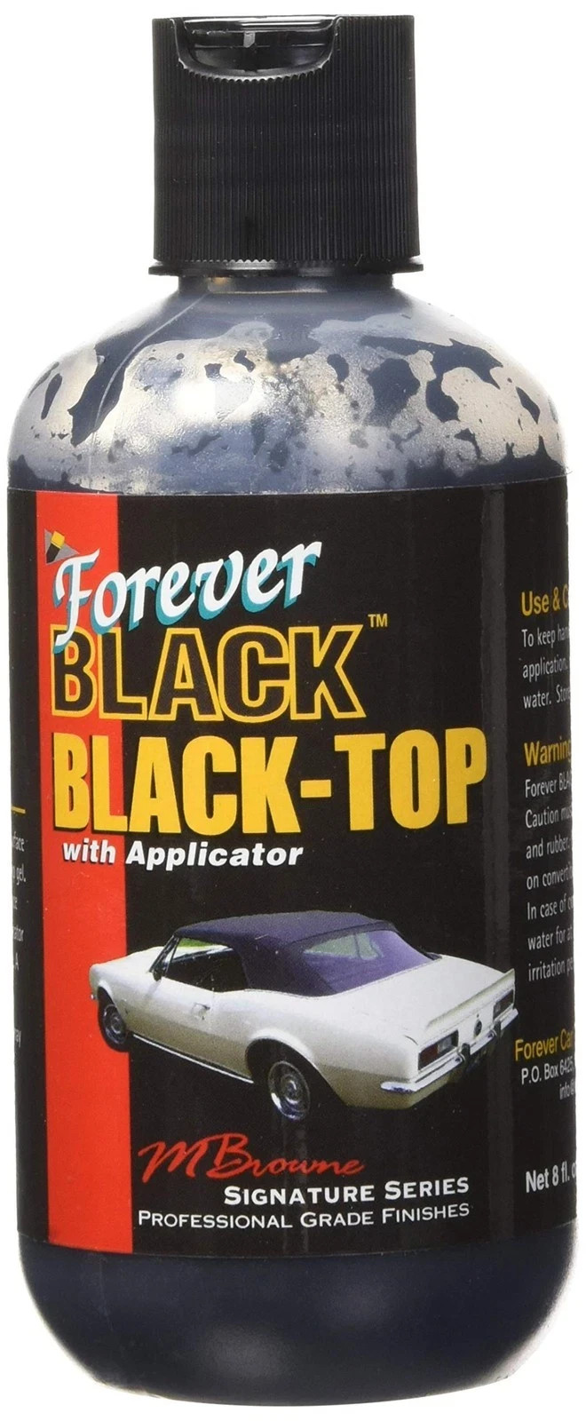 Forever Black Convertible Top Restorer Gel 8 Fl Oz Long Lasting UV Protection