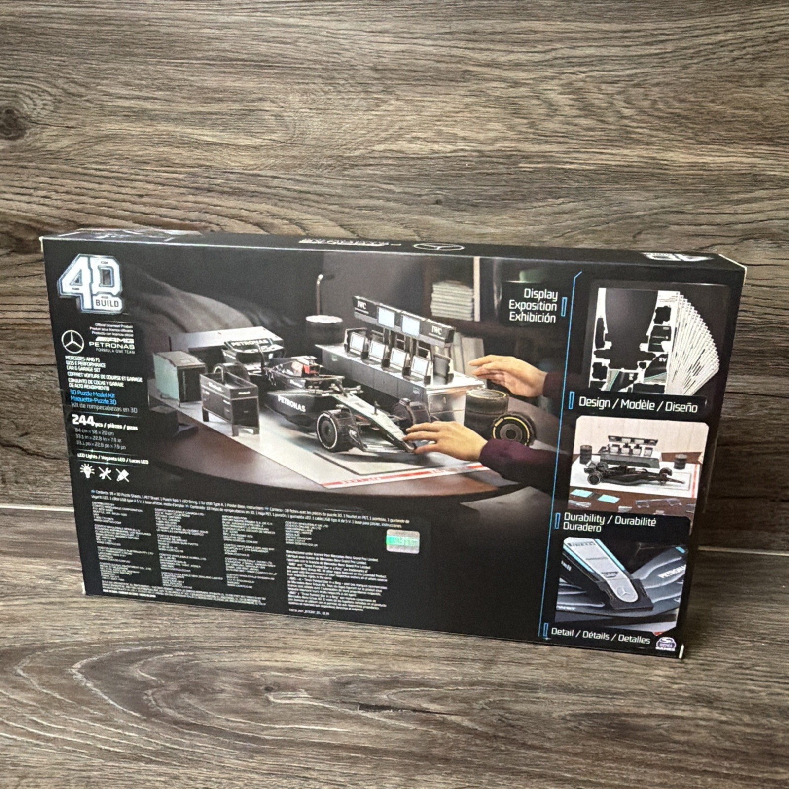 4D Build Mercedes AMG Petronas F1 W15 Garage Set 244pc LED Lights New Sealed
