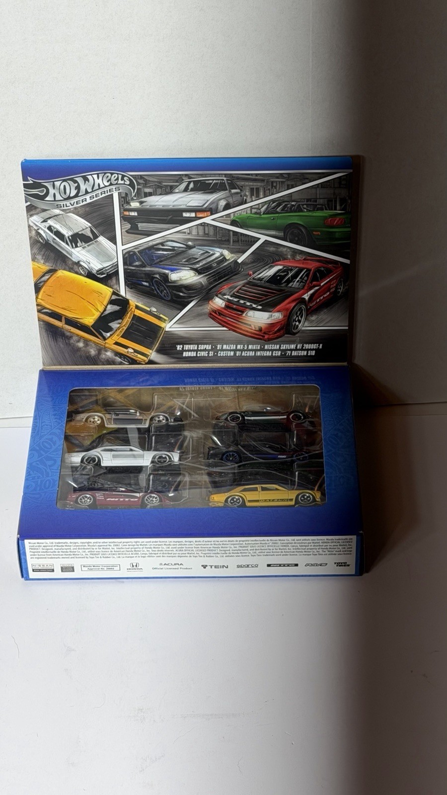 Hot Wheels Silver Series 6 Pack JDM Set Toyota Supra Nissan Skyline Honda Civic
