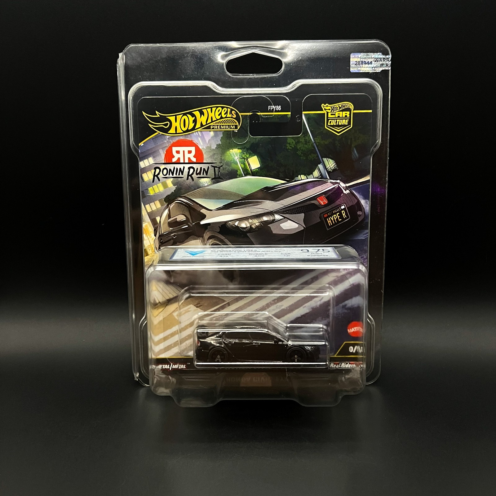 Hot Wheels Graded (CHASE) 9.75 MINT | 07 HONDA CIVIC TYPE R | RONIN RUN II