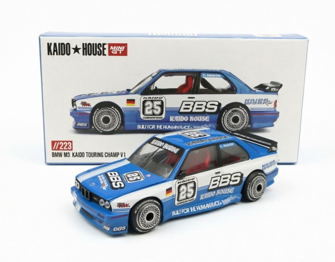 Kaido House x Mini GT 1:64 BMW M3 Kaido Touring Champ V1 Blue/White KHMG223-2C