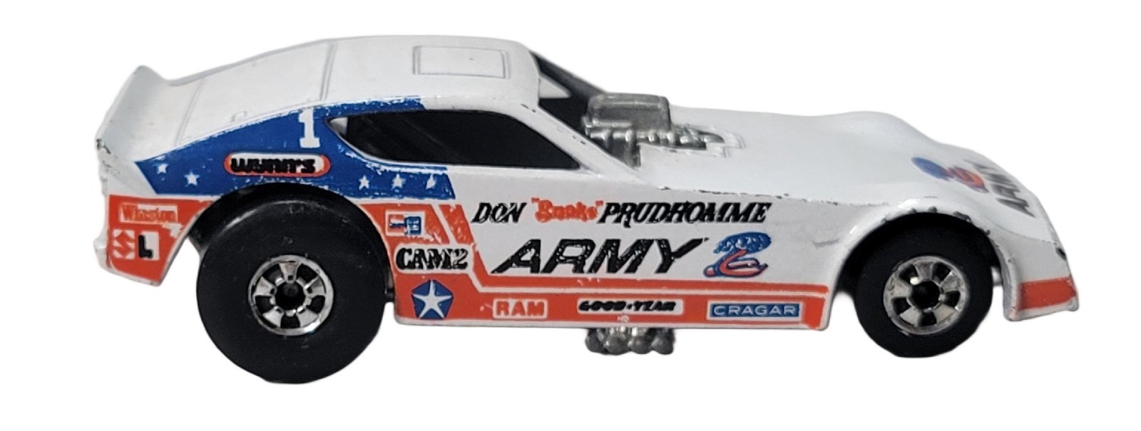 Vintage 1977 Hot Wheels Don Snake Prudhomme Plymouth Army Funny Car Dragster HK
