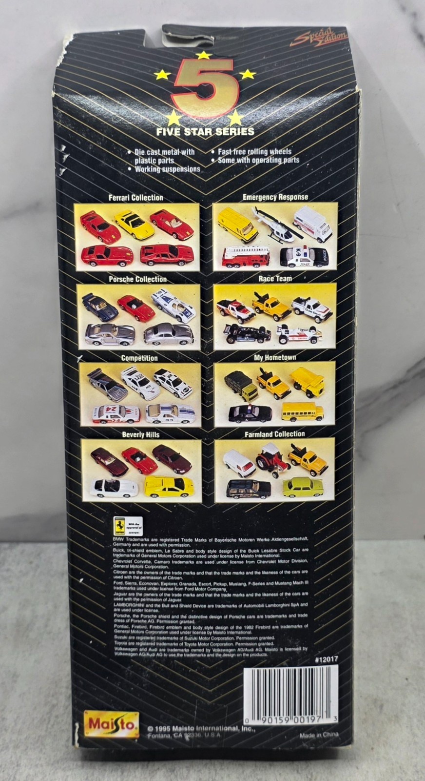 Vintage 1995 Maisto 5 Star Series Race Team Diecast 5-Pack – Special Edition