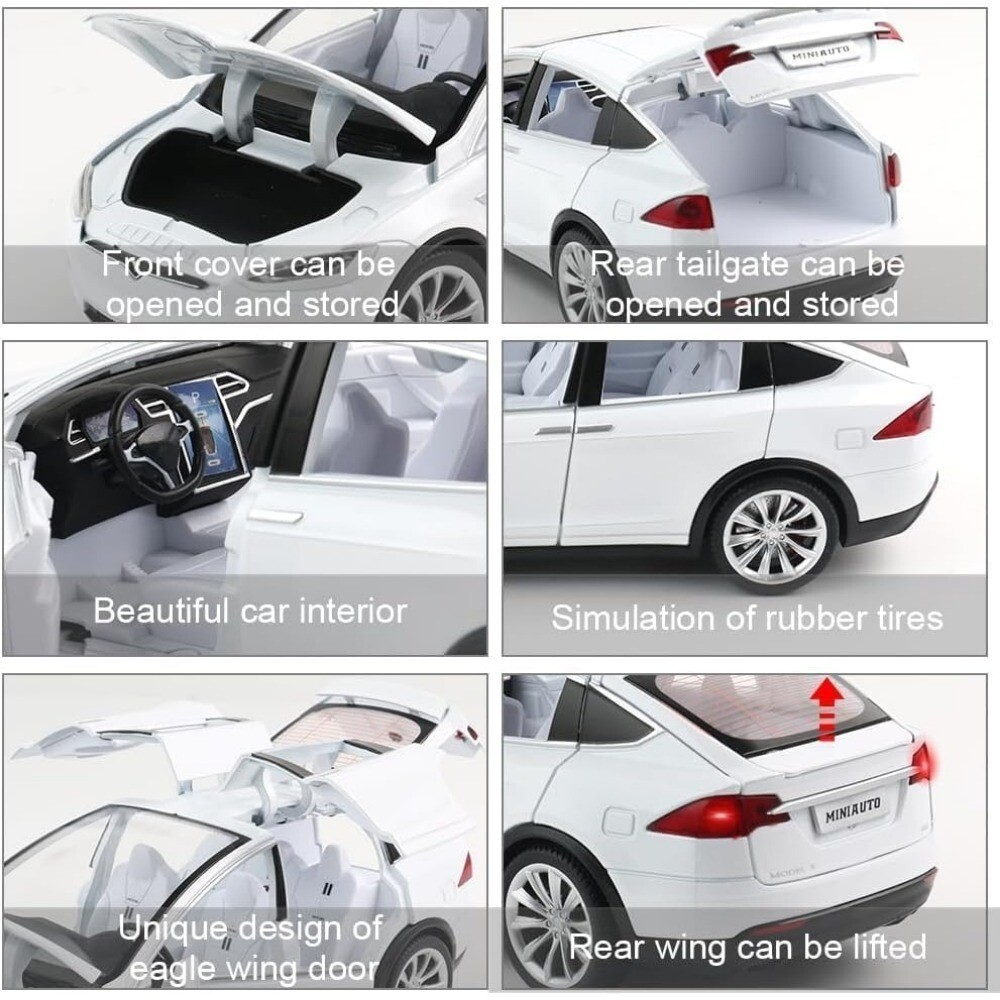 1:24 Tesla Model X Car Alloy DieCast Medel Car Toy Perfect gift for Boy Xmas US