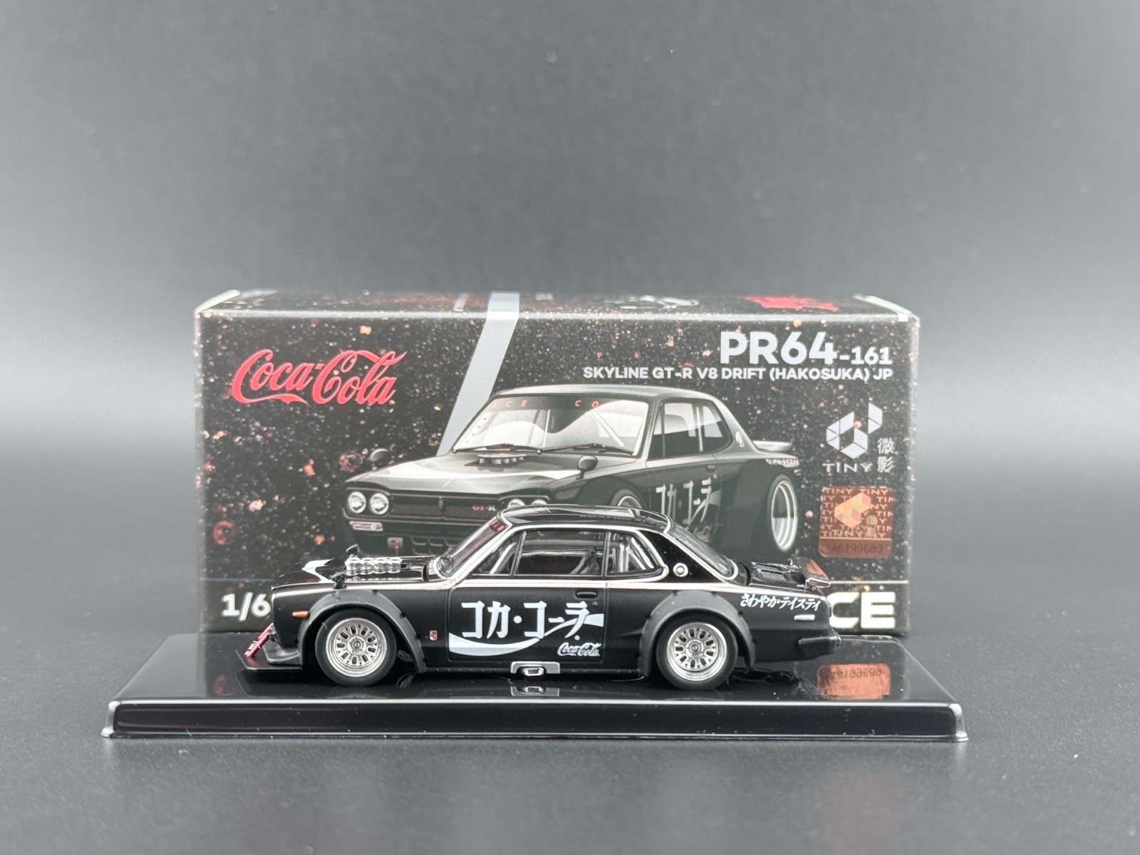 Pop Race Nissan Skyline GT-R Drift Coca Cola ZERO JP Black Chrome 640161 1/64