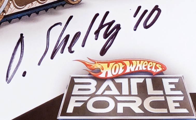 Signed David Sheltman Hot Wheels Convention Battle Force 5 GearSlammer E Sheet
