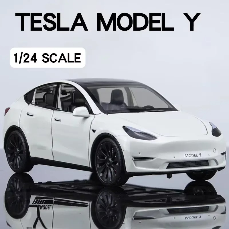 1:24 Tesla Model 3 Model Y Alloy Car Model Diecast Metal Toy Vehicles Car Model