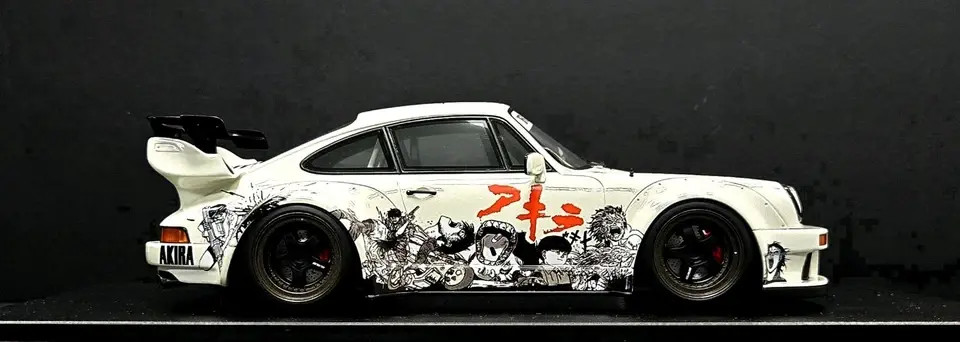 2024 Porsche 911 RWB Akira Glacier White in 1:18 scale by GT Spirit